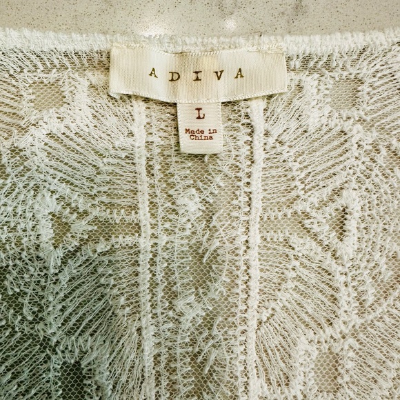 Adiva Lace Cover Up Long Open Front Cardigan L - Picture 3 of 4